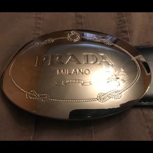 Authentic Prada silver medallion belt